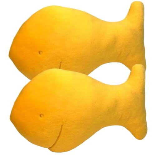 KYEQATY Goldfisch Kissen 2 PCs niedlich Goldfisch Plüsch 13 '' Fischkissen weiche Goldfische gefülltes Tier für Kinder Sofa Bett Geburtstag Geschenke Themen Party Dekor Geschenk für Weihnachten von KYEQATY