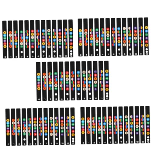 KYEQATY Guitar Griffboard Aufkleber Guitar Fret Note Decals Musiktheorie Tutorial für Anfänger Lernende farbenfrohe 5 Sets Play Toys von KYEQATY