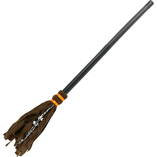 KYEQATY Hexenbesen Kinder Halloween Witch Broom Witch Broomstick Halloween Kostüm Hexenbesenstick Hexenbesen Realistischer Zauberer Flieger Filzstange für Halloween Cosplay Party von KYEQATY