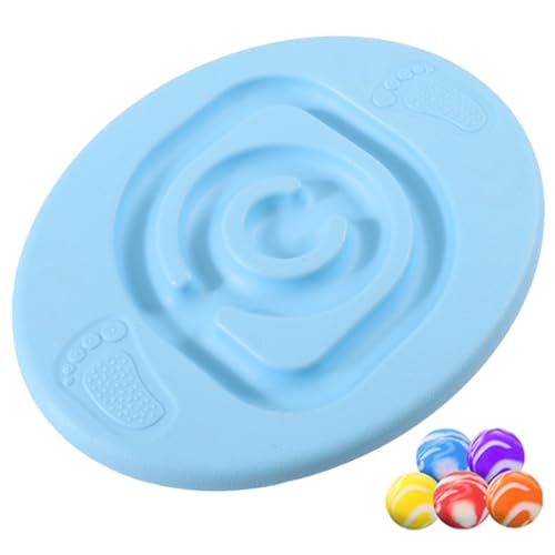 KYEQATY Kinderbalanced Board mit 5 Bällen 30 ° PE Balance Board Hochleistungsschieber -Schild -Eierform glattes Entwicklungstraining 11.8x14.2in Wackelbrett für Kinder, Blue Gift für Weihnachten von KYEQATY