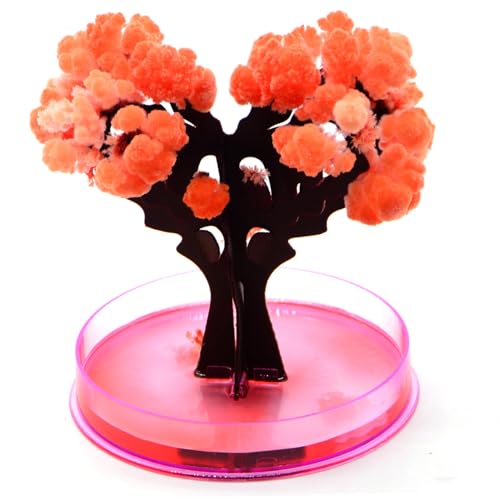 KYEQATY Magic Cherry Blossom Tree, Mini Weihnachtsbaum Magie Wachstum Baum herzförmige Magie Paperbaum DIY Kristallwachstum Kit Neuheit Spielzeug Geschenk für Kinder Valentinstag Dekor Dekor von KYEQATY