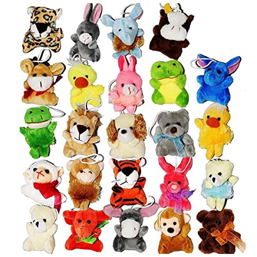 KYEQATY Mini Animal Plüschspielzeug 24 Packs niedliche Stofftiere Schlüsselbund Spielzeug -Party -Taschenfüller für Kinder Kinder von KYEQATY