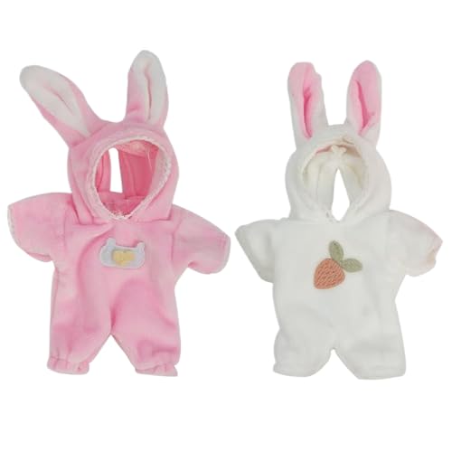 KYEQATY Mini -Babypuppen mit Puppenkleidung 2 Set 5 Zoll 2 Farbe süße Hase Babypuppenkleidung realistische Babypuppen für so tun/fantasievolle Spielspielzeug für Mädchen von KYEQATY