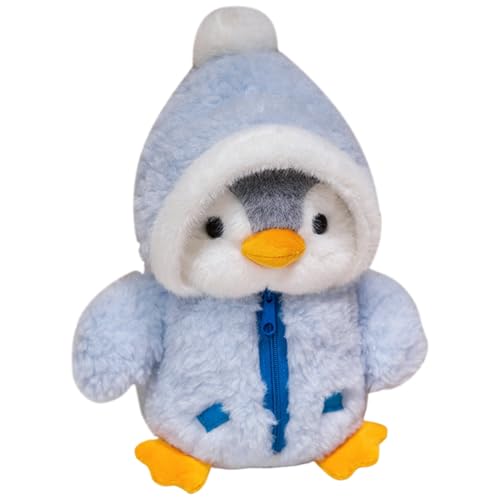 KYEQATY Penguin Plüsch niedliches Pinguin -Stofftier mit Hut und Kleidung kuschelige Weihnachtsgefüllte Tiere weiche Körper Pengy Pinguine für Home Weihnachtsfeier Winter Ornament Geschenk Blau von KYEQATY