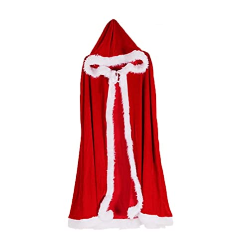 KYEQATY Weihnachten Halloween Cape Cloak Make -up Ball Prop Red Santa 120 cm Kapuze Cape Women Kostüm Kinder Spielzeug Kinder Spiele von KYEQATY