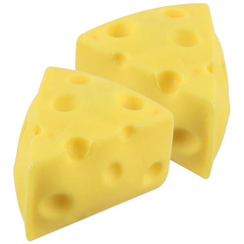 KYEQATY Käse Stress Ball für Erwachsene Kinder Kinder 2pcs Stretchy Cheese Squeeze Spielzeug weiche Simulation Sensorisches Spielzeug für Erwachsene Stressabbau Party Gefällt Mir Geschenk von KYEQATY