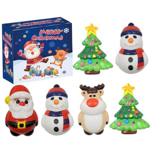 KYEQATY Langsamer Aufstieg Stress Ball 6pcs süßer Schneemann Elch Weihnachtsbaum von KYEQATY