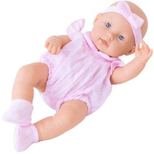 Puppen realistisch 12 Zoll gekleidete lebensechte Babypuppe mit niedlichen Gesicht bewegliche Arme und Beine waschbarer entzückender kuscheliger Vinyl -Reborn -Kleinkindpuppen für das Spielen Baby von KYEQATY