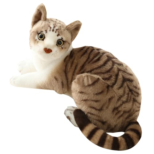 Realistische Katzengefüllte Tier, graue realistische Katze Plüsch, 11,8 '' niedliches Kätzchenspielzeug, lebensechter amerikanischer Shorthair -Katze Stofftiere Puppen Geschenke für Kinder Weihnach von KYEQATY