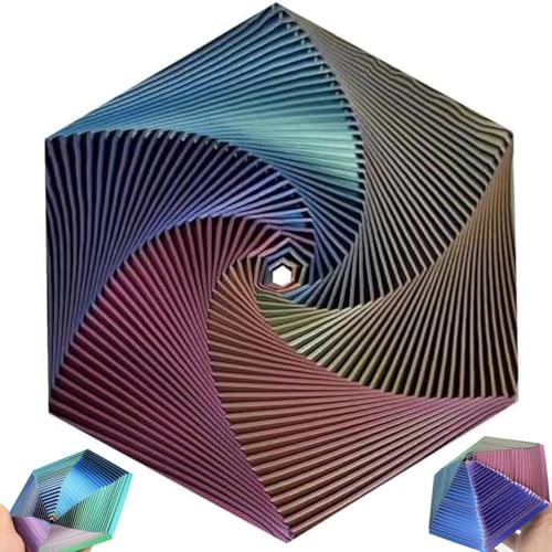 KZXCVS 14 cm Fractal Fidget Hexagon, Neu Hexagon Spiral , Anti Stress Spielzeug Für Erwachsene, Sensorisches Spielzeug, Fidget Toys Erwachsene, Stressabbau (Lila Groß) von KZXCVS