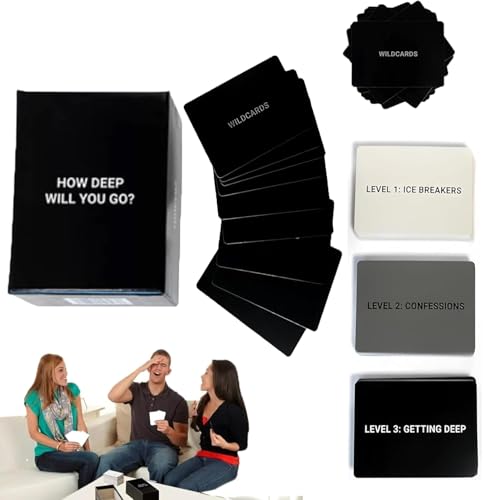 How Deep Will You Go?Deeptalk,Tiefgründige Gespräche Kartenspiel, 99 Icebreaker Card Game,Spiel der Fragen zur Vertiefung der Verbindung Engagierende Fragen für Freunde,Familie und Dates,für Trips von KZXCVS