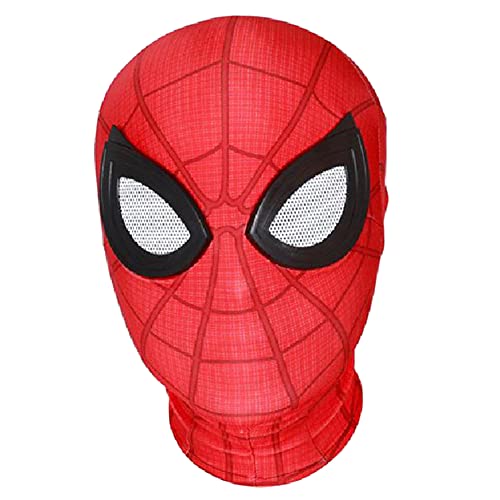 KaKille QWEASZER Peter Parker Spider-Man Maske schwarz Miles Morales Kopfbedeckung Lycra Vollmaske Halloween Film Cosplay Kostüm Requisiten Zubehör,Spiderman D-OneSize von KaKille