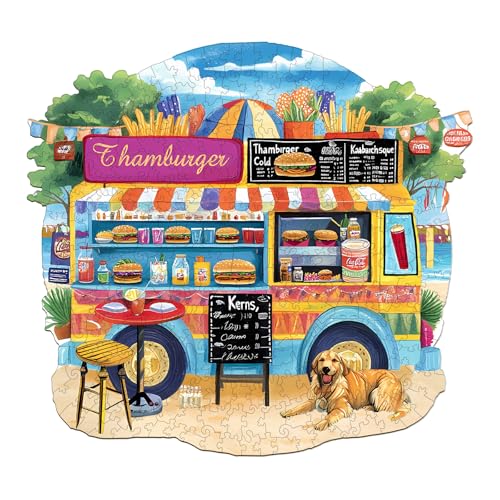 KaayeeWood Holz Puzzle,200 Teile Burger Food Trucks Holzpuzzle Erwachsene,Einzigartige Wooden Puzzle Mit Box Aus Holz Geburtstagsgeschenk für Erwachsene und Kinder KaayeeWood Holz Puzzle,200 Teile Burger Food Trucks Holzpuzzle Erwachsene,Einzigartige Wooden Puzzle Mit Box Aus Holz Geburtstagsgeschenk für Erwachsene und Kinder von KaayeeWood