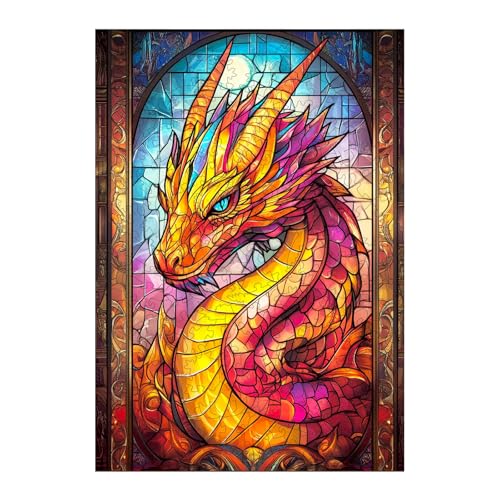 KaayeeWood Holzpuzzle Erwachsene,200 Teile Buntglas Drache Holz Puzzle,Einzigartige Wooden Puzzle Mit Box Aus Holz Geburtstagsgeschenk für Erwachsene und Kinder KaayeeWood Holzpuzzle Erwachsene,200 Teile Buntglas Drache Holz Puzzle,Einzigartige Wooden Puzzle Mit Box Aus Holz Geburtstagsgeschenk für Erwachsene und Kinder von KaayeeWood