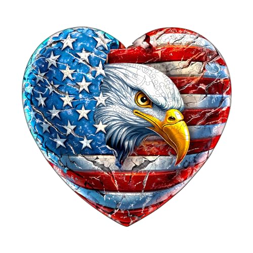 KaayeeWood Holzpuzzle Erwachsene,245 Teile Patriotischer Adler Holz Puzzle,Einzigartige Wooden Puzzle Mit Box Aus Holz Geburtstagsgeschenk für Erwachsene und Kinder KaayeeWood Holzpuzzle Erwachsene,245 Teile Patriotischer Adler Holz Puzzle,Einzigartige Wooden Puzzle Mit Box Aus Holz Geburtstagsgeschenk für Erwachsene und Kinder von KaayeeWood