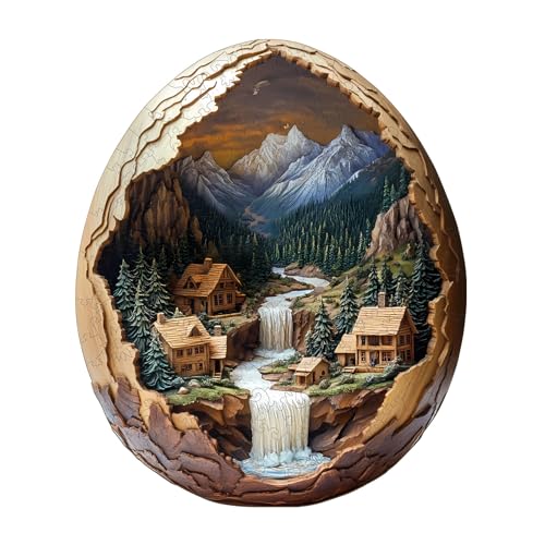 KaayeeWood Holzpuzzle Erwachsene,280 Teile Eierschalen Welt Holz Puzzle,Einzigartige Wooden Puzzle Mit Box Aus Holz Geburtstagsgeschenk für Erwachsene und Kinder von KaayeeWood