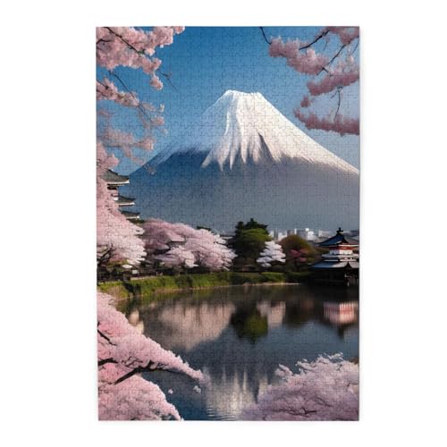 Mt. Fuji Holzpuzzle im Frühjahr, Haustier-Puzzle, Familientreffen, Stressabbau-Puzzles von KadUe