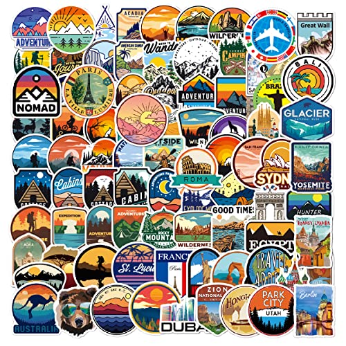 Kaderas Retro Reise Sticker Vintage Outdoor Abenteuer Aufkleber 100 Stück von Kaderas