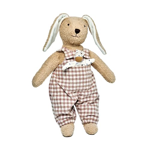 Käthe Kruse Hugo Hase Stehend – Ökologisches Kuscheltier mit Baumwollfrottee, Ausziehbarem Overall und Mini Stoffpüppchen, Für Kinder Ab 0 Monaten von Käthe Kruse