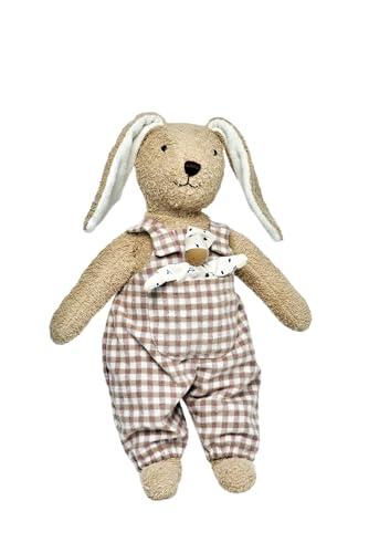 Käthe Kruse Hugo Hase Stehend – Ökologisches Kuscheltier mit Baumwollfrottee, Ausziehbarem Overall und Mini Stoffpüppchen, Für Kinder Ab 0 Monaten von Käthe Kruse