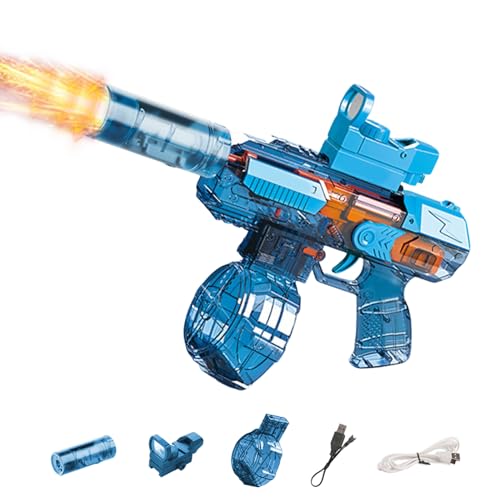 Elektrische Wasserpistole, Automatische Wasserspritzpistole mit Licht Effekten & Schalldämpfer, 425ml Wasserspritzpistole Wiederaufladbar, Electric Water Gun Reichweite bis zu 28-32FT (Blau) von Kaezuy