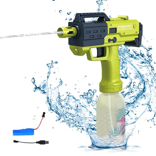 Elektrische Wasserpistole für Kinder, Automatische Wasserpistole Reichweite bis zu 26-32 Fuß, 300ml Wasser Blaster Squirt Guns, Spritzpistole Wasser Sommerspielzeug für Schwimmbad Party (Grün) von Kaezuy