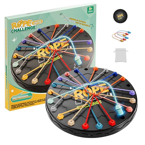 Knot Logic Spiel, Brainy Knots Seil-Entwirrungsspiel, Twisted Rope Puzzle-Spiel, Rope Untandling Game Spielzeug, Lehrreiches Seil-Fädelspiel für Kinder Erwachsene (Round) von Kaezuy