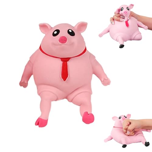 Stress Schwein Stress Spielzeug, Rosa Schweine Antistress Spielzeug, Kreatives Dekompressions Schwein Zum Schlagen, Lustiges Squishy Squeeze Toys für Kinder Erwachsene (Klein) von Kaezuy