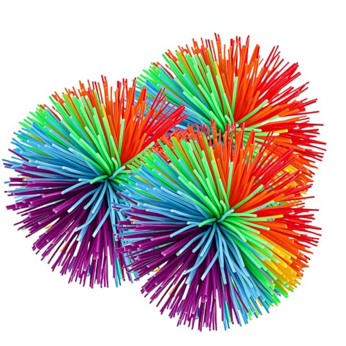 Stringy Balls, Wuschelball, Bunte Silikon Stringy Bälle Sensorik Bälle, Bouncy Stress Balls, Flauschiger Jugging Ball Stressabbau Spielzeug für Kinder und Erwachsene (10) von Kaezuy