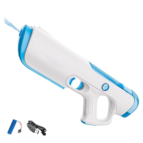 Wasserpistole Elektrisch Automatische Water Suction, Wasserpistole Spielzeug mit 350ml Wassertank, Reichweite bis zu 26-33 Fuß, Spritzpistole Wasser für Kinder & Erwachsene (Blau) von Kaezuy