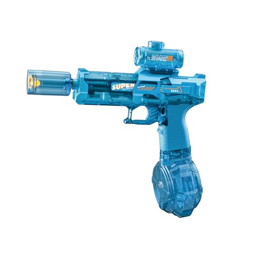 Wasserpistole Elektrisch Mit LED Licht, Wasserpistole mit Akku, Automatische Water Gun Blaster für Kinder und Erwachsene, Spritzpistole Wasser Sommer Spielzeug für Sommer Outdoor Pool (Blau) von Kaezuy