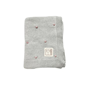 Kaiser Babydecke KNOTS organic cotton light grey/knots rose von Kaiser