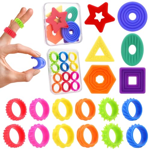 Kaisibum 18 Stück Fidget Toys 6 Anti Stress Sensory Stones 12 Fidget Ring Toys Adhs Spielzeug Autismus Spielzeug für Kinder und Erwachsene Um Stress Abzubauen Kaisibum 18 Stück Fidget Toys 6 Anti Stress Sensory Stones 12 Fidget Ring Toys Adhs Spielzeug Autismus Spielzeug für Kinder und Erwachsene Um Stress Abzubauen von Kaisibum