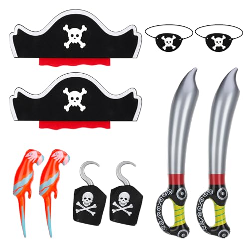 Piraten Kindergeburtstag, 8 Pcs Piraten Aufblasbares Spielzeug Deko Piraten Mitgebsel Kindergeburtstag Piraten Geburtstag Geschenke für Mädchen Jungen Halloween Karneval Party Kindergeburtstag Deko von Kaisibum