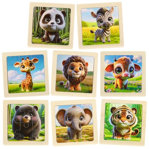 Puzzle Kinder, 8 Stück Kinder Puzzle ab 3 4 5 Jahren Holzpuzzle Puzzle Kinderpuzzle 6 Teile Tier Kinder Puzzle Lernspielzeug für Jungen und Mädchen von Kaisibum