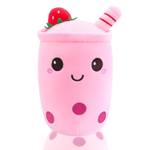 Bubble Tea Kuscheltier, Squishy Bubble Tea Fluffy Stuffies Plüschtier Bibble Kuscheltier BoBo Kuscheltier Mädchen Bubble Tea Plüschtier Kawaii Plush Deko Süße Kuscheltiere Kissen von Kakamanon