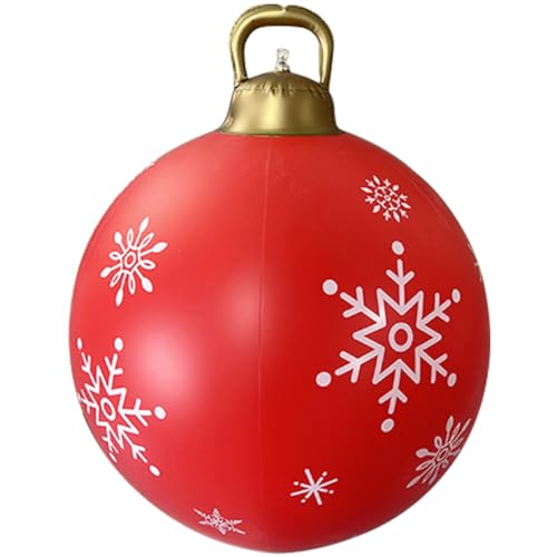 Aufblasbare Weihnachtsball PVC 24 -Zoll -Schneeflockenriese aufblasbare Weihnachtsbaubles wasserdichte bruchfeste Weihnachtshänge für Yard Rasenbaumpoolstil 1, aufblasbare Weihnachtsball von Kalastussaari