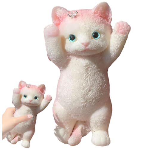 Cat Fidget Toy 8 x 4 Zoll niedliche Katzen -sensorische Spielzeuge realistische 3D -Katzen -Stress -Relief -Spielzeug Soft Kawaii Kitties Zappel Squeeze Spielzeug kreative Geschenke für Kinder und Er von Kalastussaari