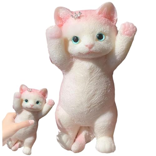 Cat Fidget Toy 8 x 4 Zoll niedliche Katzen -sensorische Spielzeuge realistische 3D -Katzen -Stress -Relief -Spielzeug Soft Kawaii Kitties Zappeln Squeeze Spielzeug kreative Geschenke für Kinder und E von Kalastussaari