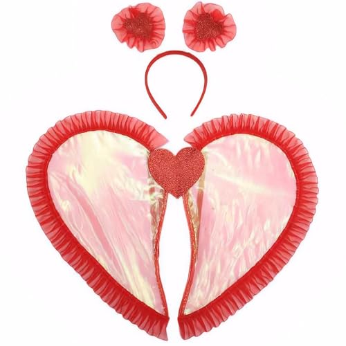 Cupid Kostüm Frauen 2pcs/Set Romantic Cupid Kostüm umfassen Cupid Wing & Head Band Cupid Cosplay Kostüm für Frauen Valentinstag Maskerade Geburtstagsfeier, rote, Cupid -Kostüminnen Frauen von Kalastussaari