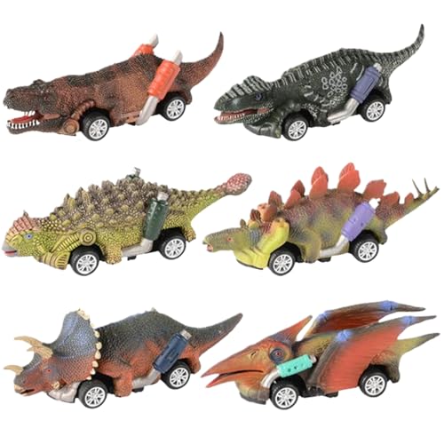 Dinosaurier zurückziehen Autos 6 PCs kreative Autos Dinosaurierspielzeug Dinosaurierform kleine Pull-Back-Autos Vollgeformte Dinosaurierautos Spielzeug Pädagogik & Lernen Spielzeug für Kinder, Jungen von Kalastussaari