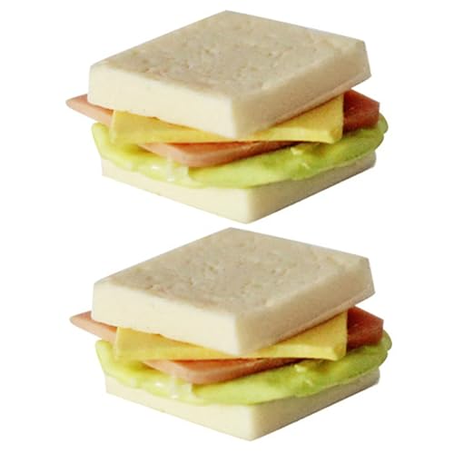 Dollhouse -Sandwiches, 2pcs realistisches Sandwich, Miniaturfutter, so tun Spielen Spielzeug für DIY Dollhouse Kitchen Esstisch von Kalastussaari