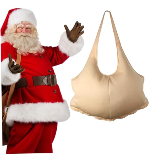 Fetter Anzug, gefälschte gepolsterte Bauch -Weihnachtsmann -Anzug, einstellbares Weihnachtsmann Kostüm mit Elastizität Band, Zipper Santa Claus Kostüm für Männer Weihnacht Cosplay Prop Santa Kostüm von Kalastussaari