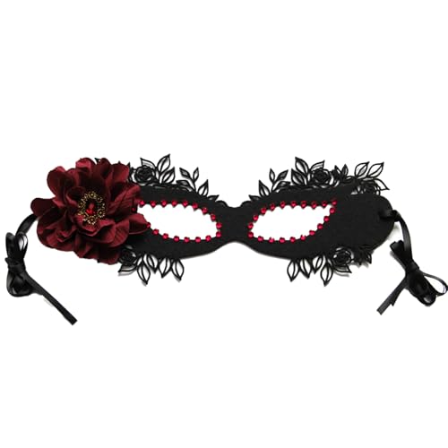 Halloween Mask Black Masquerade Maske für Frauen halbe Gesichtskostüm Maske Kostüme Kleider Augenmaske Schleier für Weihnachten Halloween Cosplay -Party Girls Frauen Style2, Halloween Maske von Kalastussaari