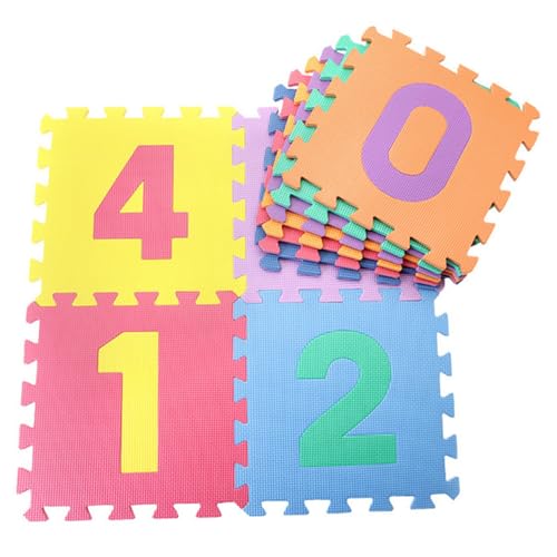 Ineinandergreifende Schaumfliesen, 10 PCs Kinderschaumspielspiel, Quadratnummern Fußbodenrätsel, Eva -Zahlen Bodenmatte für Neugeborene, Kleinkinder, Kinder/ 11.8 von Kalastussaari