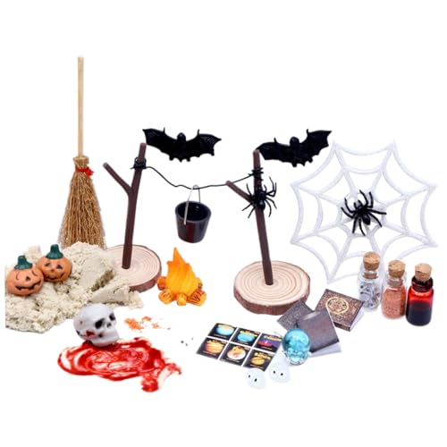 Kalastussaari 1 Set Dollhouse Miniaturen Plastik -Halloween -Miniaturen für Halloween -Display und einfallsreiches Spiel Spielzeugpuppenhauszubehör für Jungen, Mädchen und Kinder Halloween Miniaturen von Kalastussaari