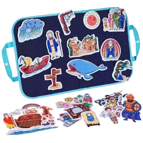 Kalastussaari 1 Set Filz Board für Kleinkinder Bible Stories Filz Board Set, Flanell Board -Geschichten sind Noahs Ark, Jonah und The Whale, David und Goliath, Krippe für Kinder Weihnachten von Kalastussaari