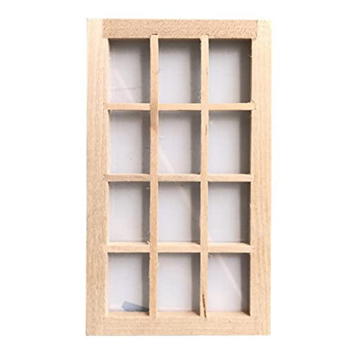 Kalastussaari 1: 12 Dollhouse -Fensterrahmen, Mini -Holzfensterrahmen, Simulationsspielzeugpuppenhauszubehör Set Set von Kalastussaari