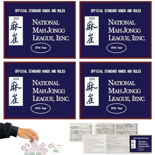 Kalastussaari 4pcs Mahjong Karten 2024 Mahjong Card Offizielles großer Druck Mah Jong Card Table Game -Score -Karten für offizielle Standardhände und Regeln, 2024 Mahjong Card Offizielles Großdruck von Kalastussaari