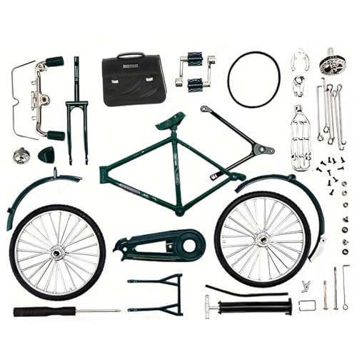 Kalastussaari 52pcs/Set DIY Retro -Fahrradmodell Ornament, Unassemed Simulation Mini Bicycle Model Scale Kit mit Inflator und Aktentasche, Fingerradmodelle Spielzeug für Mädchen Jungen Geschenk von Kalastussaari